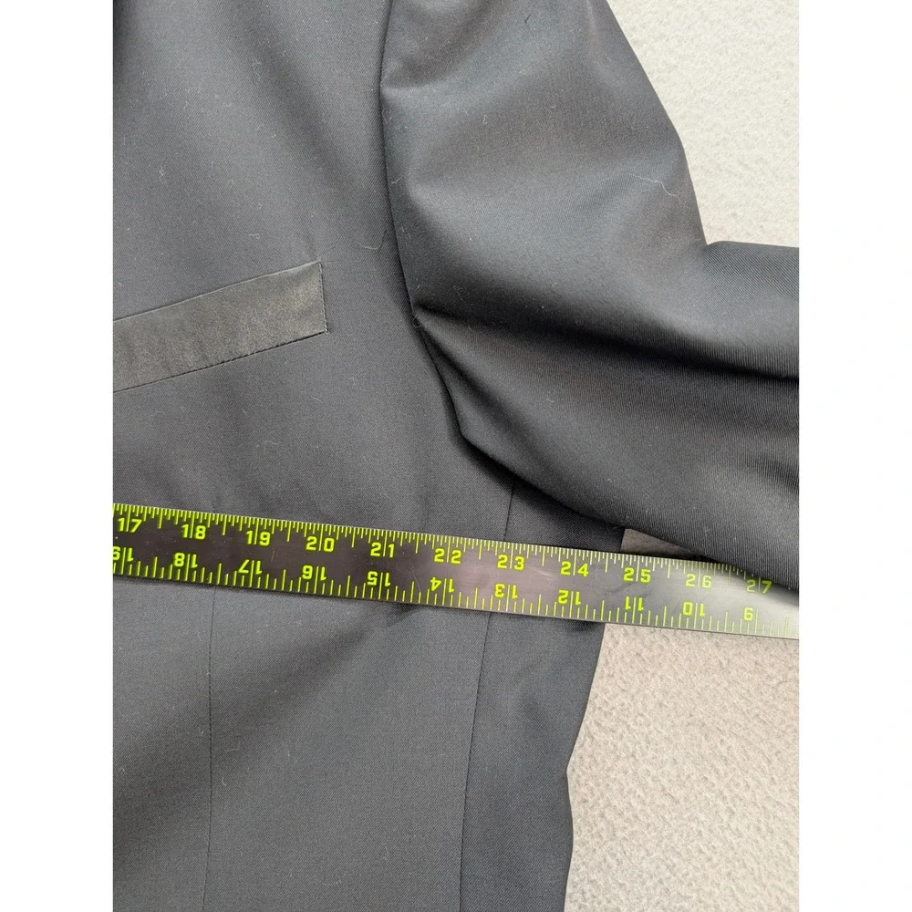 Manzini Italy Wool Tuxedo Sport Coat‎ Men's 46L Black Super 150s Formal Casual